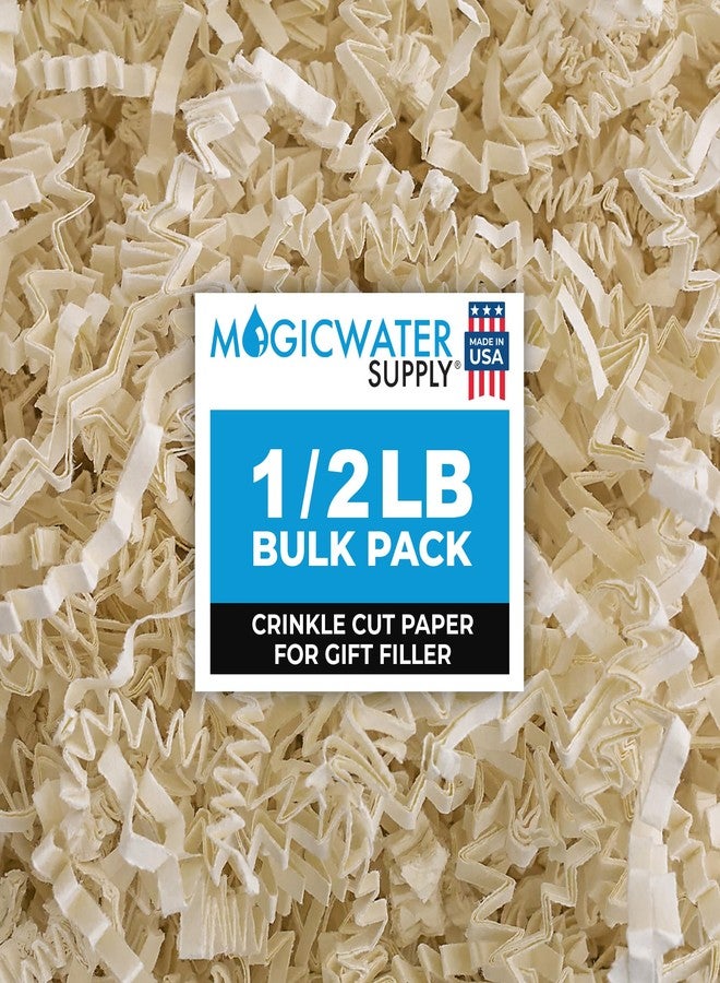 MagicWater Supply ورق ماجيك ووتر المجعد المقطع لسلال الهدايا - نصف رطل - لون عاجي فاتح - مثالي لحشو الورق المقطع، وحشو السلال، وصناديق الهدايا، وهدايا وصيفات العروس، وحشوات الهالوين - مثالي لجميع المناسبات - Image 1